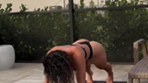 Sexy Latina Working Out By The Pool!