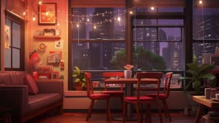 Dorm Room Jazz Cafe Ambience With Relaxing Jazz Music & Rain Sounds