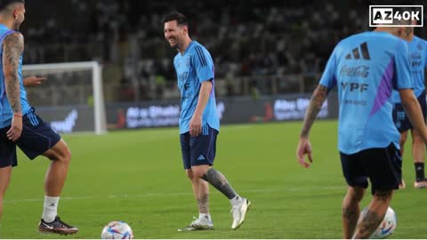 Lionel Messi & Argentina Training in Abu Dhabi For World Cup