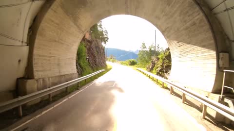 vehicle point of view driving a car on a road in norway