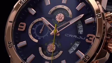 CRRJU Watches for Men Watch Luxury Sports Chronograph Quartz Wristwatch Stainless Steel Waterproof W