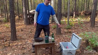 Cooking a Ribeye Steak Using OzarK trail Small Campling Stove