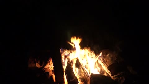 Campfire Fire Burning & Crackling Sounds | 4K Relaxing Background