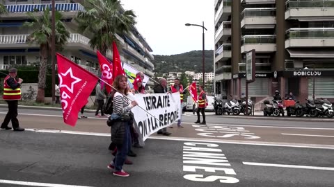 Cannes sees pension protest during film festival