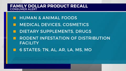 Rodent infestation leads to FDA warning on Family Dollar products