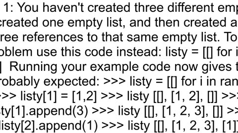 Appending to 2D lists in Python