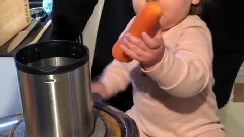 Baby Adds Special Secret Ingredient to Carrot Juice