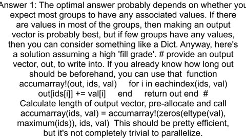 Efficiently Summing Values by Group in Julia similar to MATLAB39s accumarray