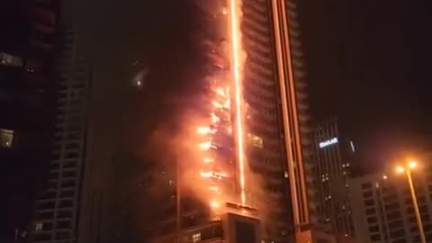 Condominium highrise on fire Don't buy condos people