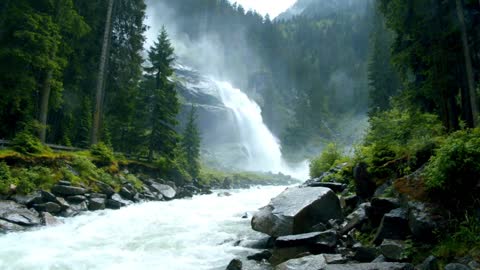 4k UHD Nature Waterfalls in New Zealand, 4k Natural Waterfall Sounds, Relaxing Music