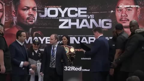 THE FINAL SHOWDOWN 🥊 Joe Joyce 🆚 Zhilei Zhang weigh-in and face-off ahead of #FightNight