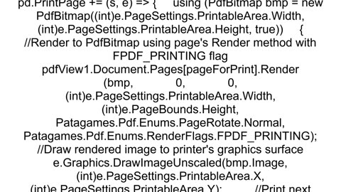 Print functionality in Pdfium NET SDK