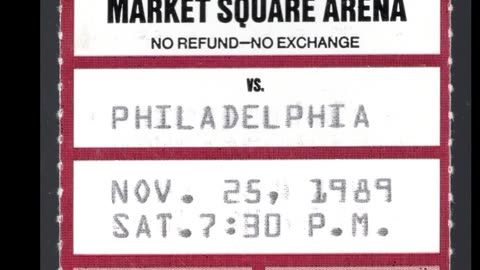 November 25, 1989 - Indiana Pacers Host Philadelphia 76ers (Ticket Stub & Images)