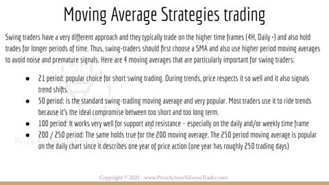 Price Action Volume Trader Basics Course - Moving Averages in Trading