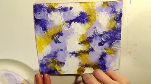 Purple and Gold Abstract Painting