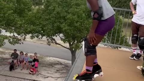Skating is a fun and exciting activity that can be done on roller skates,#viral #skating