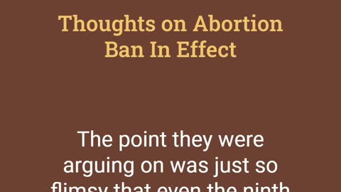 Tyler's and John's Thoughts on Abortion Ban In Effect