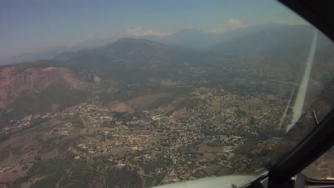 Pilot's eye view visual approach in Ajaccio