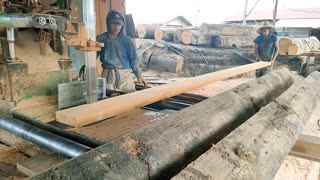 Super Long Wood Cutting Skills, In Wood Processing Factory