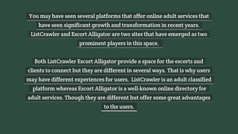 How Listcrawler and Escort Alligator Thrive Online