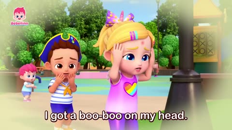 Ouch! Bebefinn Got A Boo Boo! | Boo Boo Song In The Park | Fun Nursery Rhymes for Kids