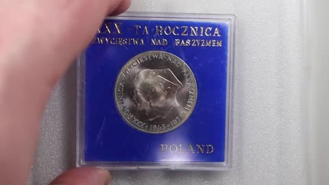 Poland Polska 200 Zlotych 1975 Złotych Zł Victory Over Fascism Silver coin