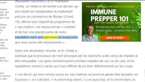 CRIME PARFAIT, LE VACCIN EST UN POISON SUPERBEMENT CONÇU, IMPOSSIBLE À DÉTECTER SELON LE DR CHETTY !