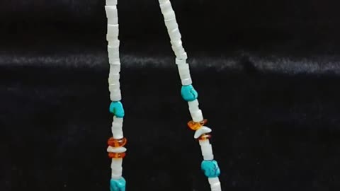 Natural turquoise and amber choker blue stone with bumble bee Charoite pendant