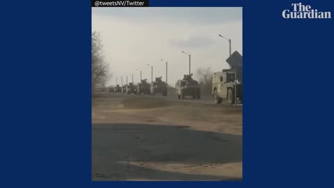 Video shows Ukrainian ‘tank man’ trying to block Russian military convoy