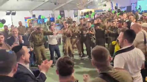 Mike Pompeo dancing with IDF soldiers on the Gaza front
