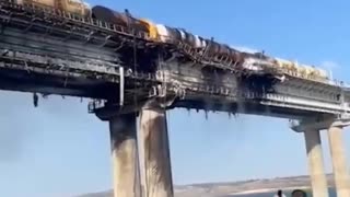 The aftermath of Crimea bridge explosion