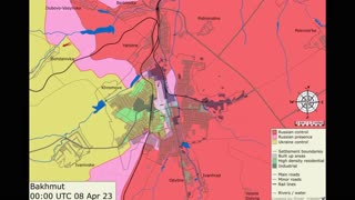 4 weeks timelapse Ukraine War Wagner's advances in Bakhmut