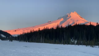 The Pink Glow of the Mountain – White River West Sno Park – Mount Hood – Oregon – 4K