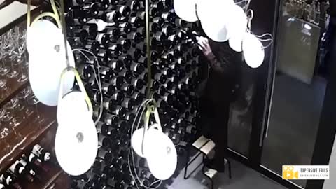 A wine rack collapses in the restaurant = Expensive Fail