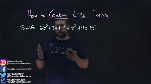How to Combine Like Terms | A Simple Example | Minute Math