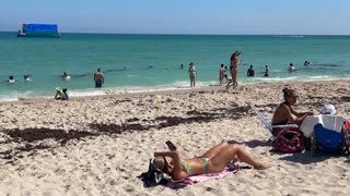 🇺🇸 Beautiful day at Miami beach walk beach walk 1080P 🌴