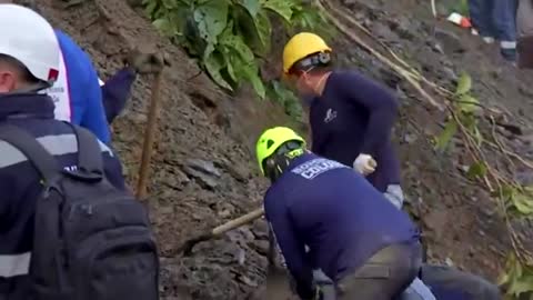 Dozens killed after landslide buries bus in Columbia