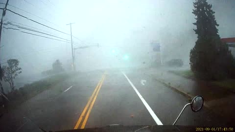 Tractor Trailer Gets Turned on its Side by Tornado in Pennsylvania