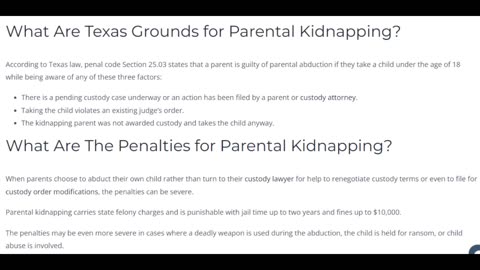 Criminal Penalties for Parental Kidnapping