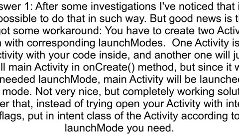 Set activity launch mode programmatically