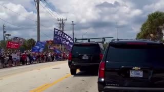 TRUMP❤️CHEERED BY PATRIOTS🤍GREETED WITH SO MUCH LOVE💙🇺🇸🛻🚙🚑🚓