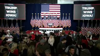 Trump Takes Center Stage at Iowa Victory Party Following Caucus Landslide Win