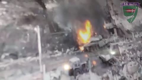 Russian T90 Tank Burning