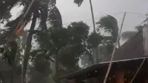 Mini storm in India Meghalaya state