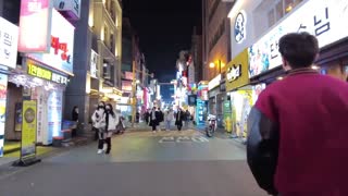 Burning Friday, Wonderful Korean Food Street "kondae" Night Walking Tour of Korea in 4K - episode 1
