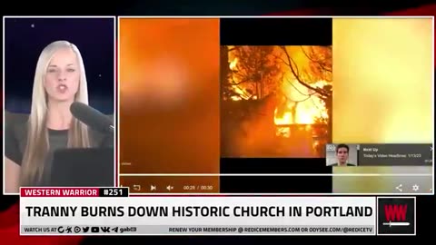 TRANNY BURNS DOWN 117 YEAR OLD CHURCH IN PORTLAND