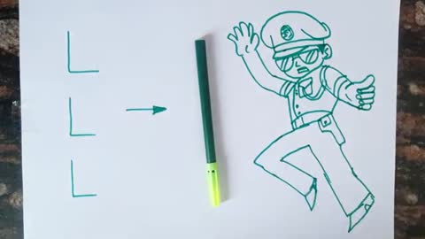 LLL turns into Little Singham Cartoon Drawing // Easy Drawing