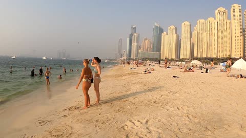 Dubai 🇦🇪 JBR Beach | Walking Tour | [ 4K