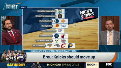 FIRST THINGS FIRST Nick reveals his NBA Playoff Tiers #1 Celtics; #2 Nuggets; #3 Mavs Lakers; ...