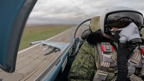 Russian Su-35S And Su-30SM Fighter Jets Fire Missiles At Ukrainian Military Infrastructure